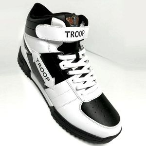 Men's Troop Crown Mid Ripple Black | White High-Top Sneakers NWT